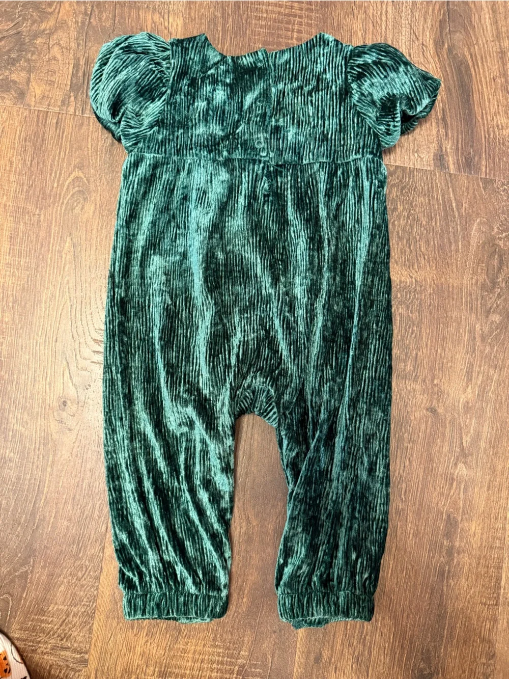 Cat & Jack Emerald Green Velvet Baby One-Piece with Headband